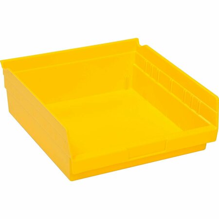 GLOBAL INDUSTRIAL Plastic Nesting Storage Shelf Bin 11-1/8inW x 11-5/8inD x 4inH Yellow 184845YL